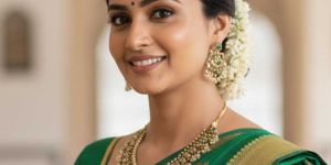 Elegant Kemp Matte Gold Necklace Set with Clustered Pearls for Traditional Wear