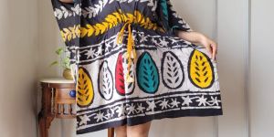 Hand Block Printed Short Kaftan