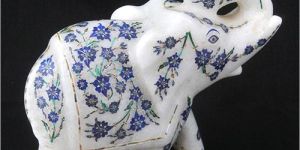 Marble Inlay Elephants