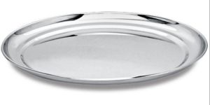 Silver Stainless Steel Rajbhog Plate