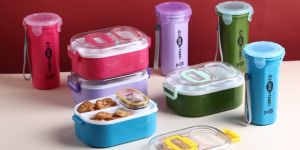 Plastic Lunch Box with Water Bottle