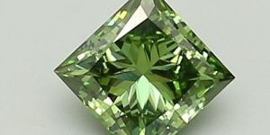 Princess Cut Fancy Green Lab Grown Diamond