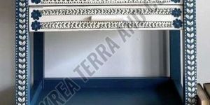 Hand Paint Teak Wood Side Table