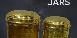 Hammered Brass Storage Jar Set OF 2 Pcs
