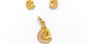 22KT New Design Gold Paper Casting PRO Max Pendant Set Plain