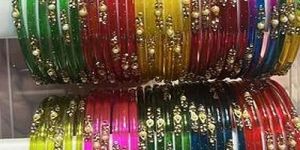 Glass Kundan Stone Bangles