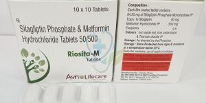 Riosita M Sitagliptin Phosphate Metformin Hydrochloride Tablet