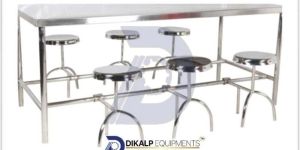 Stainless Steel Canteen Dining Table and Chair Set