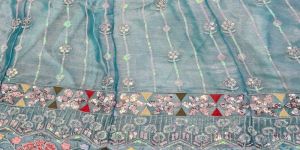 daman work embroidered fabric