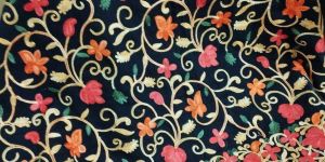 Ladies Dark Blue Embroidered Kashmiri Pashmina Shawl