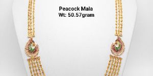 22kt new design gold peacock earrings mala set