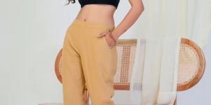 Brown Comfortable Women Cotton Pant