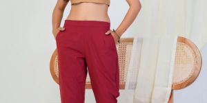 Wine Comfortable Women Cotton Pant
