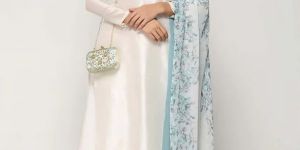 Women Plain Straight Creamy 3 Piece Suit Set