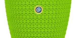 Designer Round Green Plastic Planter