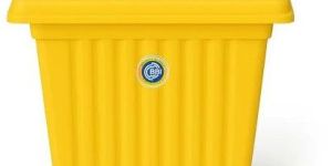 Plastic Yellow Square Flower Pot