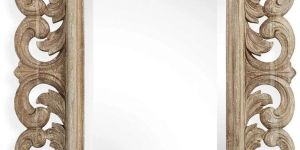 Ornate Leaf Carved Wooden Wall Mirror Frame