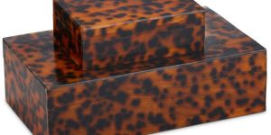 Tortoise Shell Resin Decorative Box Set OF 2 Pcs