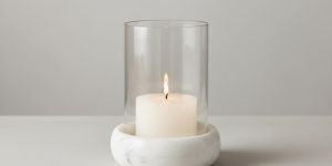 White Marble Hurricane Lamps