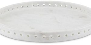 White Marble Pierced Serve Tray