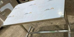 Stainless Steel Stone Top Dining Table