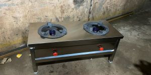 Commercial Double Burner Stainless Steel Gas Stove
