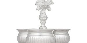 3 Cups Chomukha - Silver Incense Holder