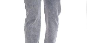 Ice Grey Men Denim Cotton Pant