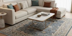 Viraaj Traditional Hand Knotted Sky Blue Carpet