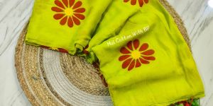 Mul Cotton Sunflower Embroidery Sarees
