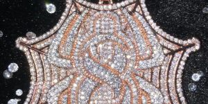 polished silver hip hop pendant