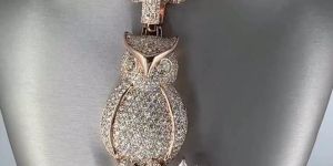 Rose Gold Moissanite Diamond Men Pendant