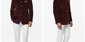 Mens Party Wear Maroon Velvet Blazer