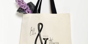 custom name typography canvas tote bag