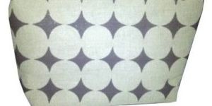 Geometric Print Jute Zipper Utility Pouch