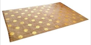 Golden Polka Printed Jute Table Mat