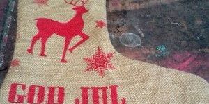 Jute Christmas Reindeer Stocking