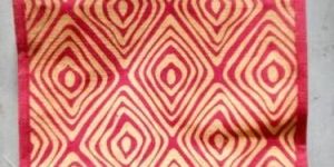 Red Geometric Print Jute Gift Pouch