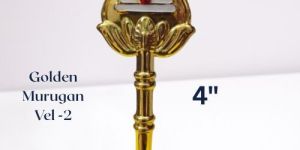 Metal Murugan Vel Statue