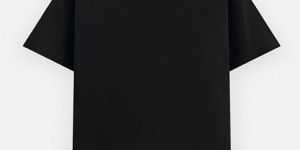 Black Poly Cotton Round Neck Unisex T-Shirt