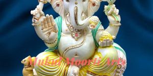 Carved Marble Ganesh Statue