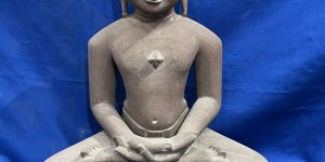 Grey Marble Jain Mahaveer Statue