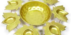 premium diya-shaped metal urli bowl