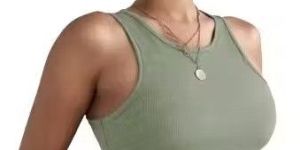 Ladies Light Olive Tank Top