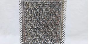 Hallmarked Silver Wine Bottle in Fine Antique Grass Motifs Carving