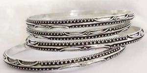 pure silver antique light weight chitai bangles