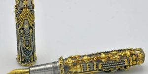 Pure Silver Tirupati Balaji Padmavati Pen in 2tone Plating