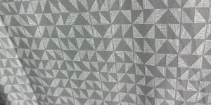 Pure Cotton Grey Geometric Printed Fabric