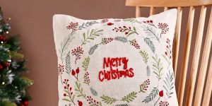Embroidery Christmas Cushion Cover