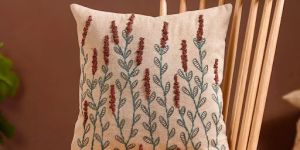 Hand Embroidered Linen Cushion Cover